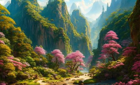 01509-3288444814-ChromaV5, nvinkpunk,(extremely detailed CG unity 8k wallpaper), An Landscape of a majestic jungle surrounded by lush pink foliag.png